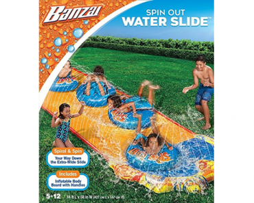 BANZAI Spin Out Extra Wide Inflatable Outdoor Water Slide – Just $14.99!