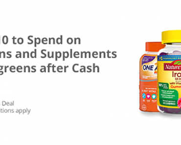 Awesome Freebie! Get a FREE $10.00 to spend on Vitamins and Supplements at Walgreens from TopCashBack!