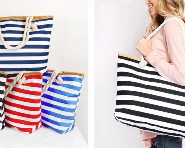 Jumbo Stripe Tote Bags Only $8.99!