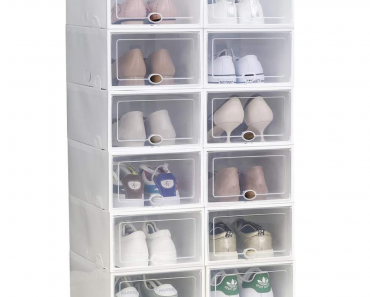 12 Pack Stackable Shoes Storage Boxes Only $34.99! (Reg $44.79)