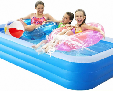 Back in stock! Inflatable Swimming Pool for Kids and Adults – 120″ x 72″ x 22″ – Just $64.95!