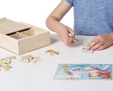 Melissa & Doug Wooden Jigsaw Puzzles Box (4 Puzzles) Only $9.51!