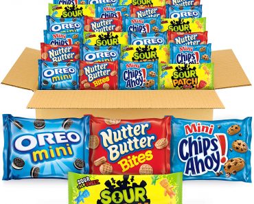 OREO Mini Cookies, CHIPS AHOY! Mini Cookies, SOUR PATCH KIDS Candy & Nutter Butter Bites Cookies & Candy Variety Pack, 32 Snack Packs – Only $10.30!