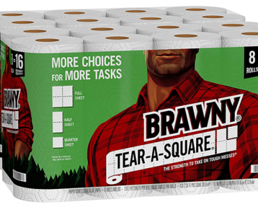 Brawny Tear-A-Square Paper Towels, 16 Double Rolls – Just $19.69!