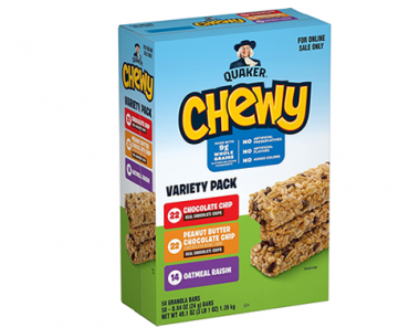 Quaker Chewy Granola Bars, Variety Pack, 58 Bars – Just $6.98!