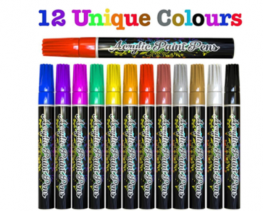 Set of 12 Paint Pens, Acrylic Paint – Just $13.99!