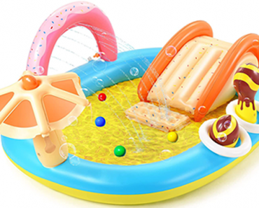 Inflatable Play Center Kids Pool with Slide, 98” x 67” x 32” – Just $69.99!