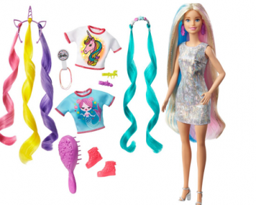 Barbie Fantasy Hair Doll With Mermaid & Unicorn Looks Only $14.75!