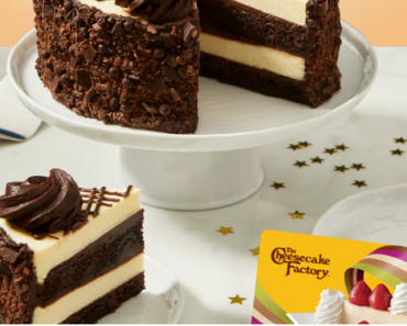 The Cheesecake Factory: Buy a $100 Gift Card, Get a FREE $30 Bonus Card! Fun Father’s Day Gift!