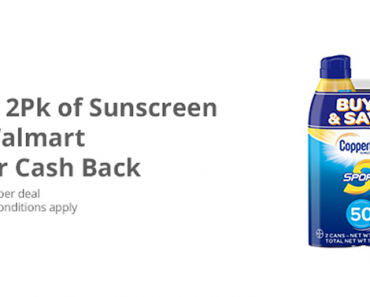 Awesome Freebie! Get a FREE 2 Pack of Sunscreen at Walmart from TopCashBack!