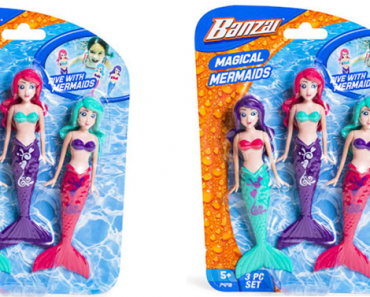 Banzai 3 Piece Magical Mermaid Dive Toys Only $6.40!