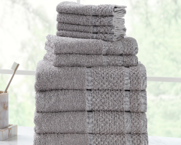Mainstays 10-Piece Cotton Towel Set in Grey Only $11.34!