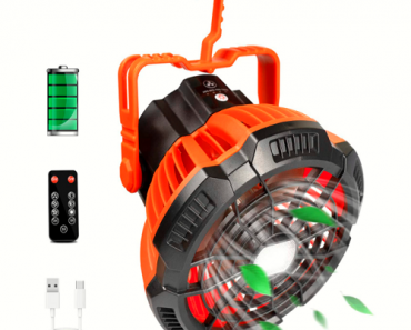 Portable Camping Fan with LED Lantern Only $16.49 w/ code! (Reg. $32.99)