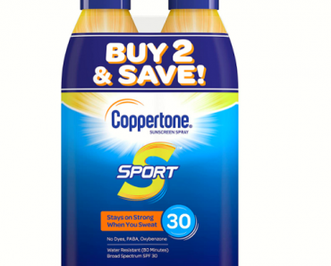 Coppertone Sport Continuous Spray Sunblock – 2 Pack Only $11.97! (Reg. $17)