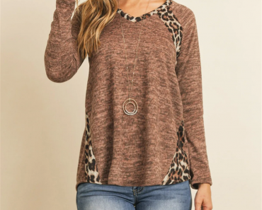 Leopard Contrast Top Collection Only $7.99 Shipped!