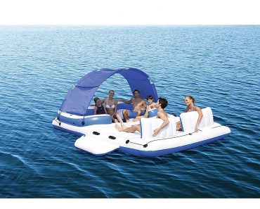 Bestway 6 Person Floating Island Lounge Raft bundled w/ Repair Patch Kit – Only $249!