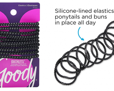 GOODY Hair SlideProof Hair Tie Elastics, 4mm, Black, 10 Count – Just $2.03!