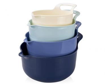 4 Piece Nesting Plastic Mixing Bowl Set with Pour Spouts and Handles – Just $15.99!