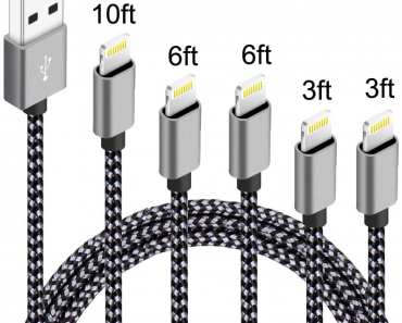 5 Pack iPhone Lightning Cable (Apple Certified) Only $8.00!