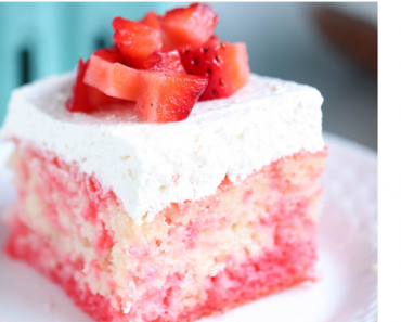 Easy & Yummy Strawberries and Cream Poke Cake Recipe