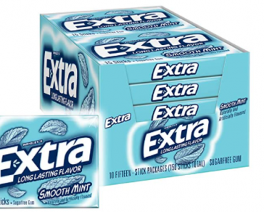 Extra Smooth Mint Sugarfree Gum 15 Count (Pack of 10) Only $5.81 Shipped! That’s Only $0.58 Each!