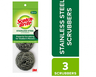 Scotch-Brite Stainless Steel Scrubbers, 3 Pack Only $1.67 Shipped!