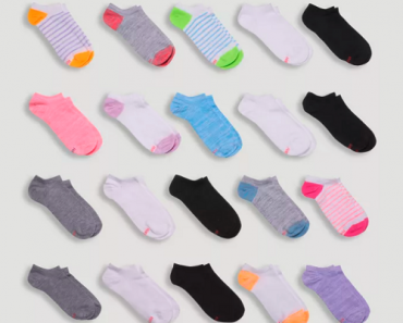 Hanes Kids Super No Show Socks (Multiple Color Varieties) 20-Pack Only $9.99!