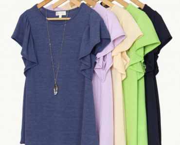 Solid Flutter Sleeve & Pleated Top | S-XL Only $14.99 Shipped! (Reg. $38.99)