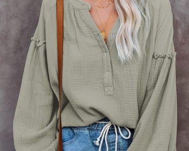Cotton Puff Sleeve Top – Only $24.99!