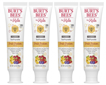 Burt’s Bees Kids Toothpaste with Fluoride Fusion Fruit,16.8 Ounce – 4 Pack – Just $5.99!
