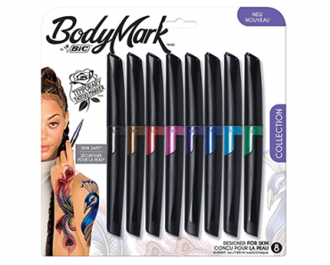 BIC BodyMark Temporary Tattoo Marker, Assorted Colors, 8-Count – Just $7.52!