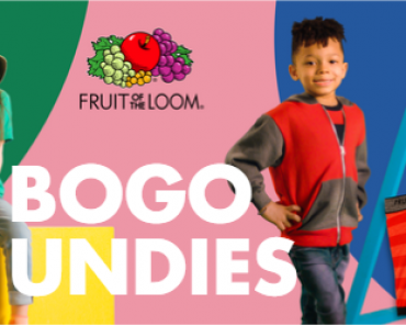 Fruit of the Loom: Buy 1 Get 1 FREE on All Undies + FREE Shipping!