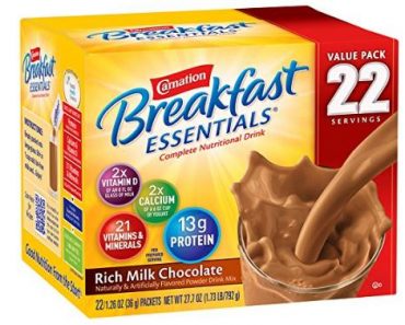 Carnation Breakfast Essentials Powder Drink Mix, Box of 22 Packets – Only $6.57 Shipped! ($.30 Per Packet)