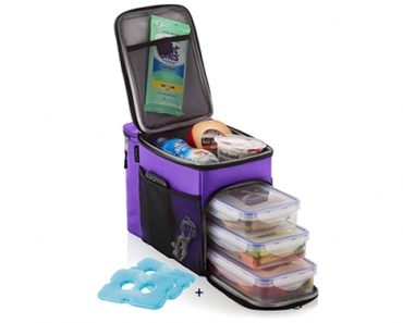 Lunch Box Insulated Cooler Bag w/ 3 Compartment, 3 Meal Prep Containers, and 2 Ice Packs – Just $23.95!
