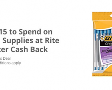Awesome Freebie! Get a FREE $15.00 to spend on School Supplies at Rite Aid from TopCashBack!