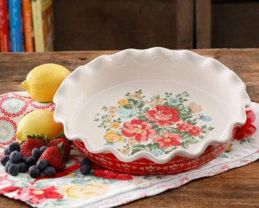 Pioneer Woman Winter Vintage Floral 9-Inch Pie Plate Only $12.03! (Reg $15)