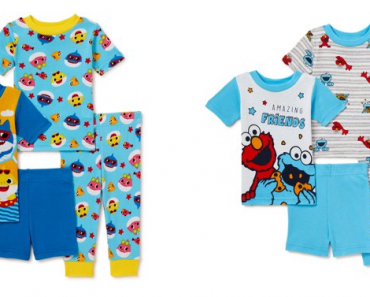 Baby Boy Cotton Knit Pajamas, 4-Piece Set, Sizes 12M-24M Only $7.00! (Reg. $15)