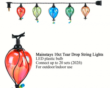Mainstays Tear Drop Multi-Colored LED String Lights Only $9.96!