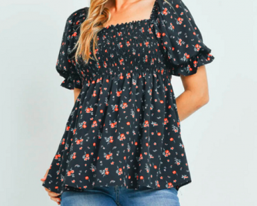 Print Puff Ruffled Tunic (Multiple Colors) Only $9.99 + FREE Shipping! (Reg. $40.99)
