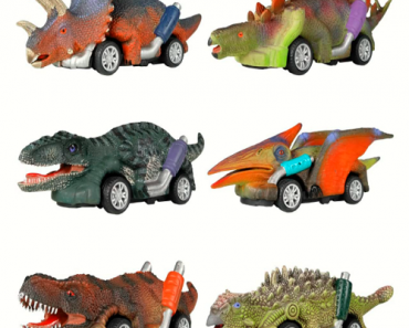 DINOBROS Dinosaur Pull Back Toys Cars 6-Pack Only $10.39 w/ clipped coupon! (Reg. $30)