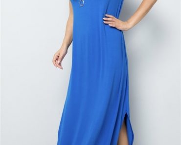 Round Neck Maxi Dress With Side Slit – Only $19.99!