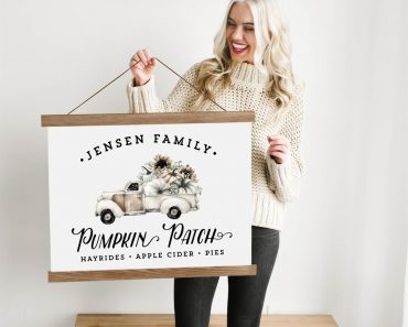 Custom Large 18×24″ Holiday Truck Canvas & Wood Sign – Only $29.99!
