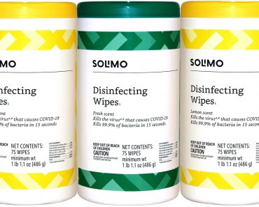 Amazon Brand Solimo Disinfecting Wipes, 75 Count (Pack of 3) – Just $7.78!