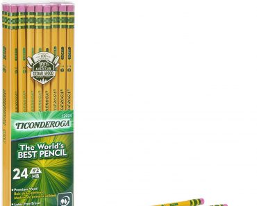 TICONDEROGA Pencils, Graphite #2 HB Soft, Yellow, 24-Pack – Only $3.49!