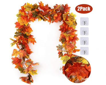 2 Pack Fall Maple Garland – 2 5.8 FT pieces- Just $15.99!