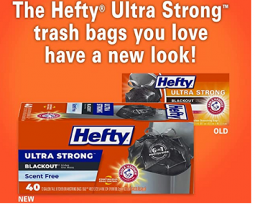 Hefty Ultra Strong Tall Kitchen Trash Bags,13 Gallon, 40 Count Only $5.47 Shipped!