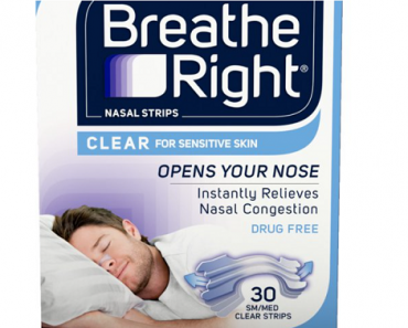Breathe Right Clear Nasal Strips for Nasal Congestion Relief, 30 Count Only $3.84!