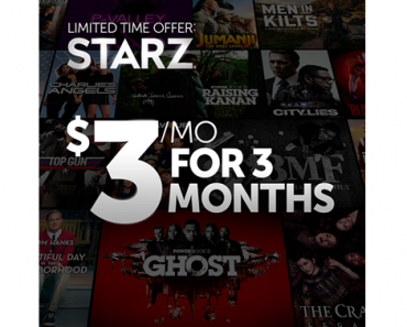 STARZ Limited Time Special Offer – $3/Month For 3 Months!