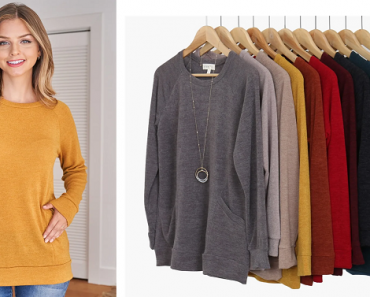 Everyday Long Sleeve Pocket Top Only $17.99 Shipped!