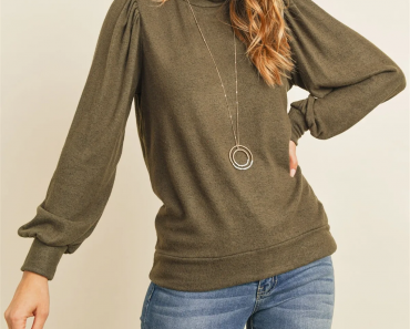 Essential Long Puff Sleeve Top Just $17.99 Shipped!